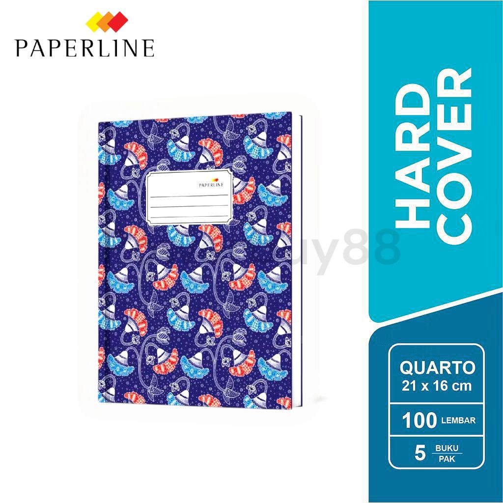 

1 pcs Buku Tulis Sampul Tebal Paperline Quarto 16 x 21 cm - 100 Lembar