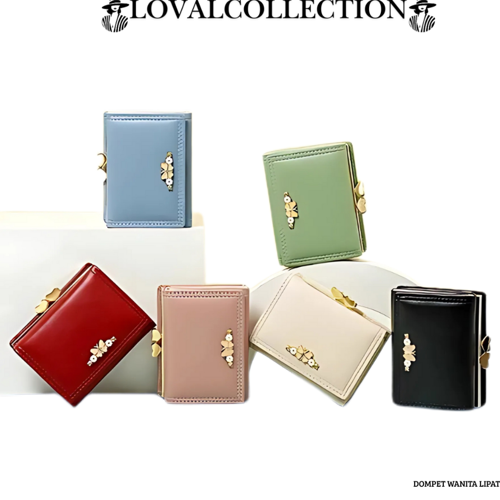 LC DOMPET WANITA LIPAT 890 DOMPET KOIN PEREMPUAN KOREAN STYLE LUCU AESTHETIC DOMPET IMUT IMPOR