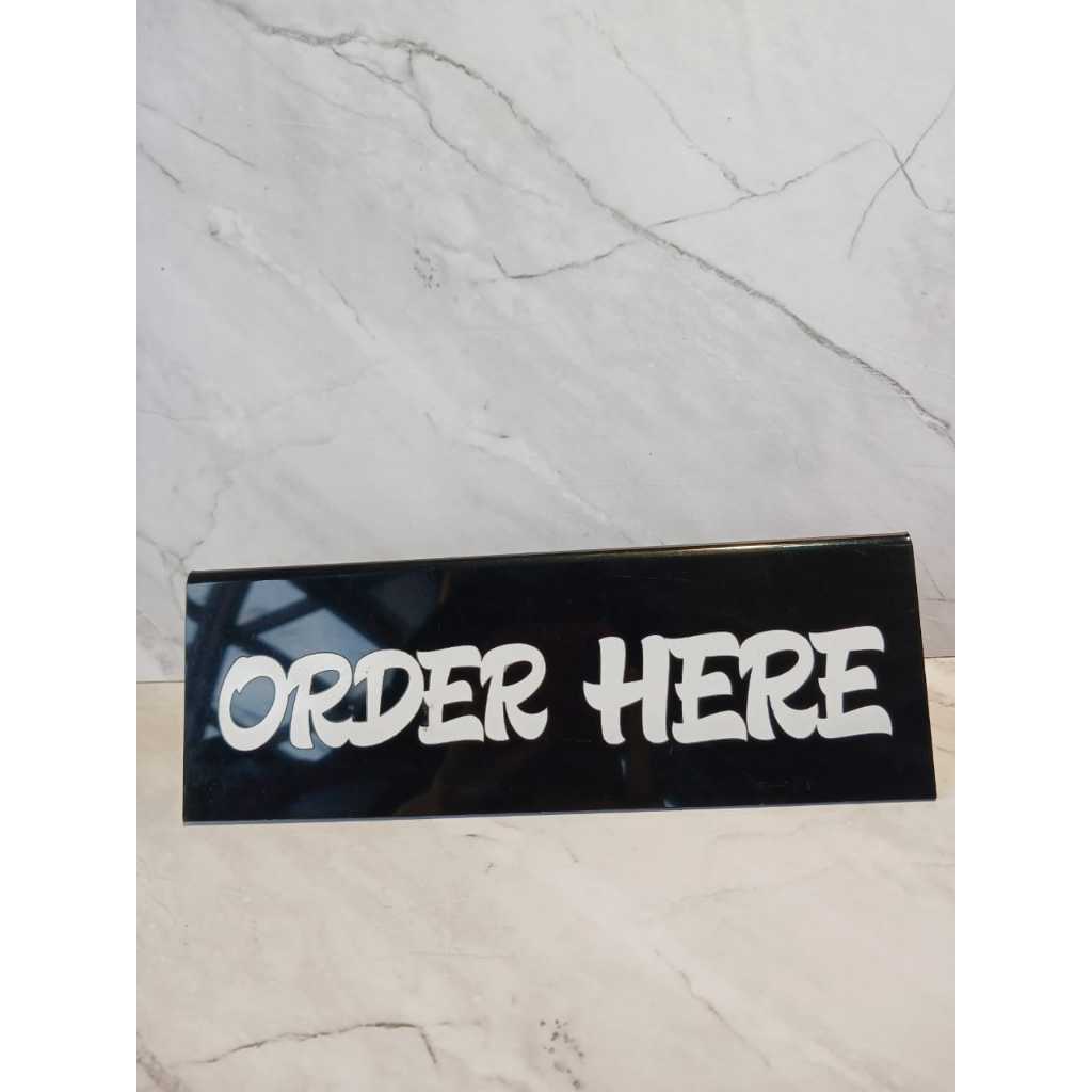 Signboard tanda ORDER HERE | label meja pesan disini