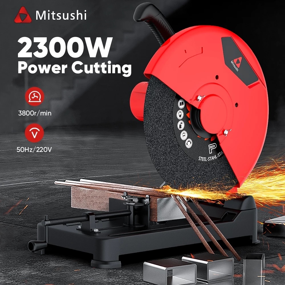 Mitsushi Mesin Potong Besi Metal Speed Cutter Bone Saw Cut Off Machine Chop Saw 2300W Gergaji Mitra 