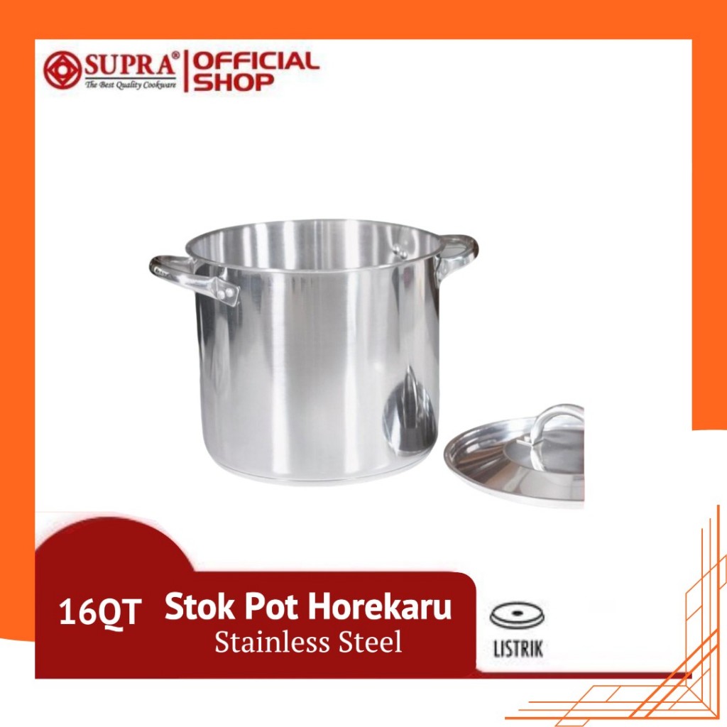 HOREKARU SUPRA PANCI Stainless Steel 16 Qt Stock Pot