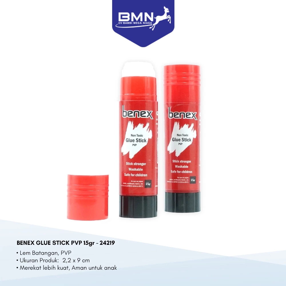 

BENEX Lem Kertas Batang 15 gram Tipe Glue Stick PVP Original