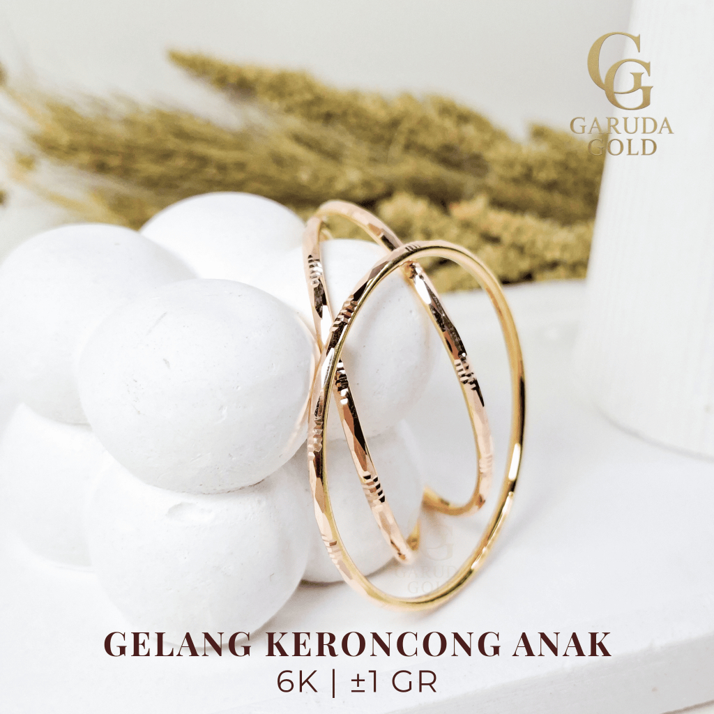 GELANG KERONCONG / KRICIK ANAK 6K | GELANG EMAS 6K | GELANG 1 GR