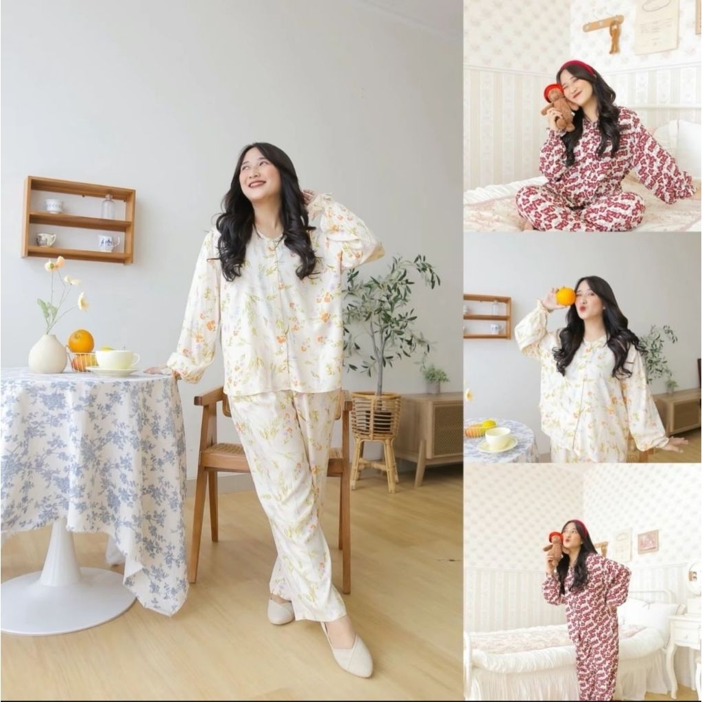 Setelan Lavena Bahan Rayon Motif Premium By 3Point 3 Point Boutiq