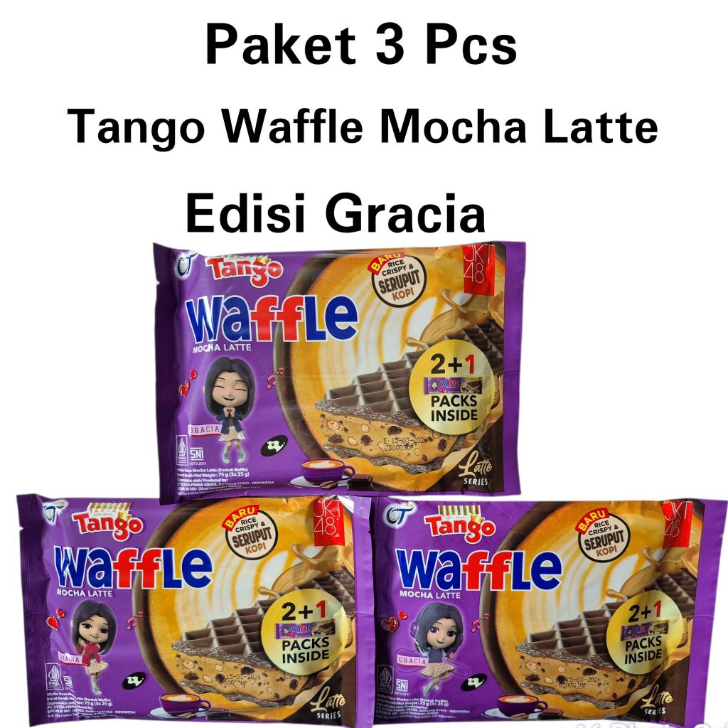 

PAKET 3 PACK EDISI GRACIA JKT48 TANGO WAFFLE 75GR MOCHA LATTE
