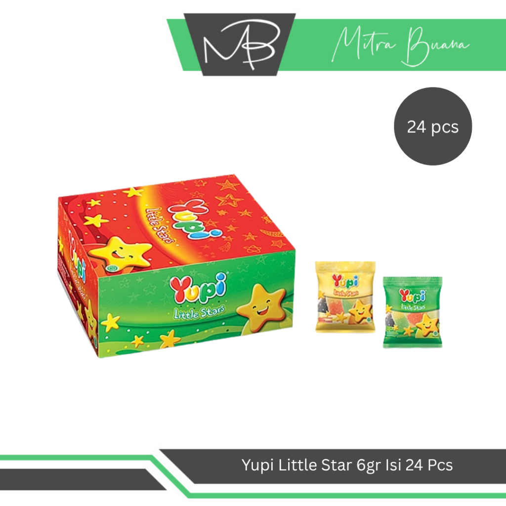 

Yupi Little Star 1 Box Isi 24 Pcs x 6gr - Permen Kenyal Bentuk Bintang Enak Murah