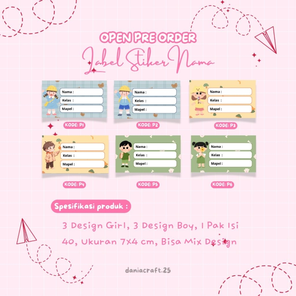 

Label Stiker Buku/Stiker Buku/Back To School/Girl/Boy