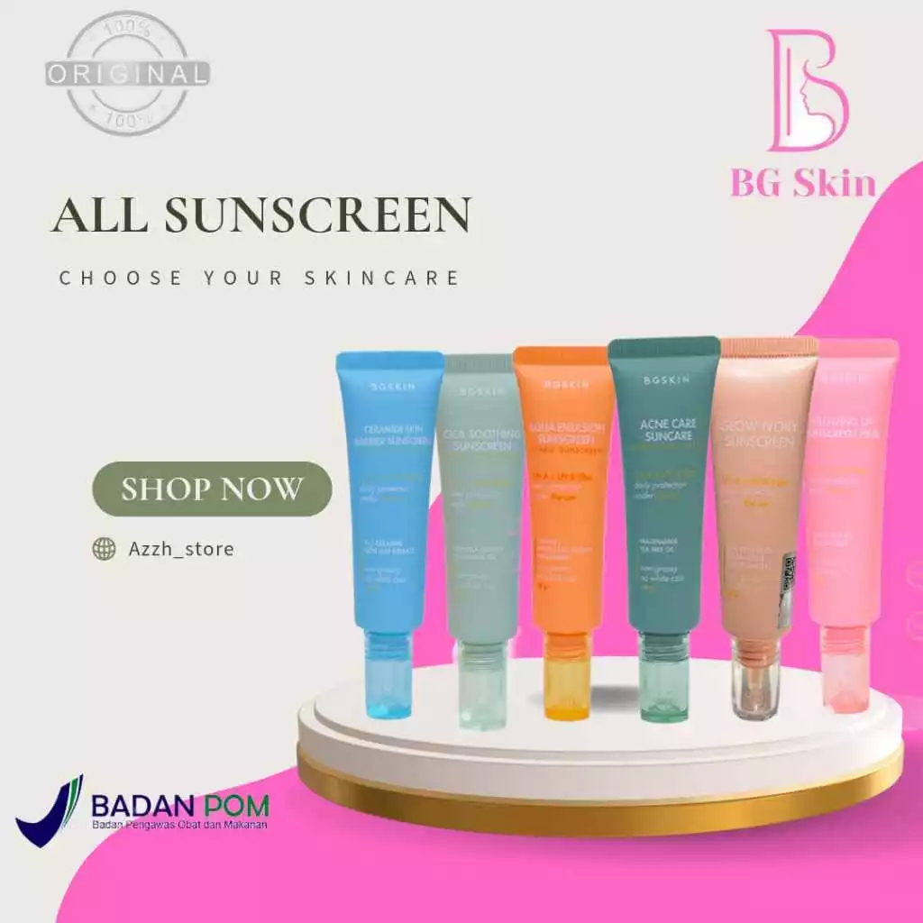 Sunscreen BG skin Beauty Glow Pink Ivory Emultion Barrier Sensitif Cica
