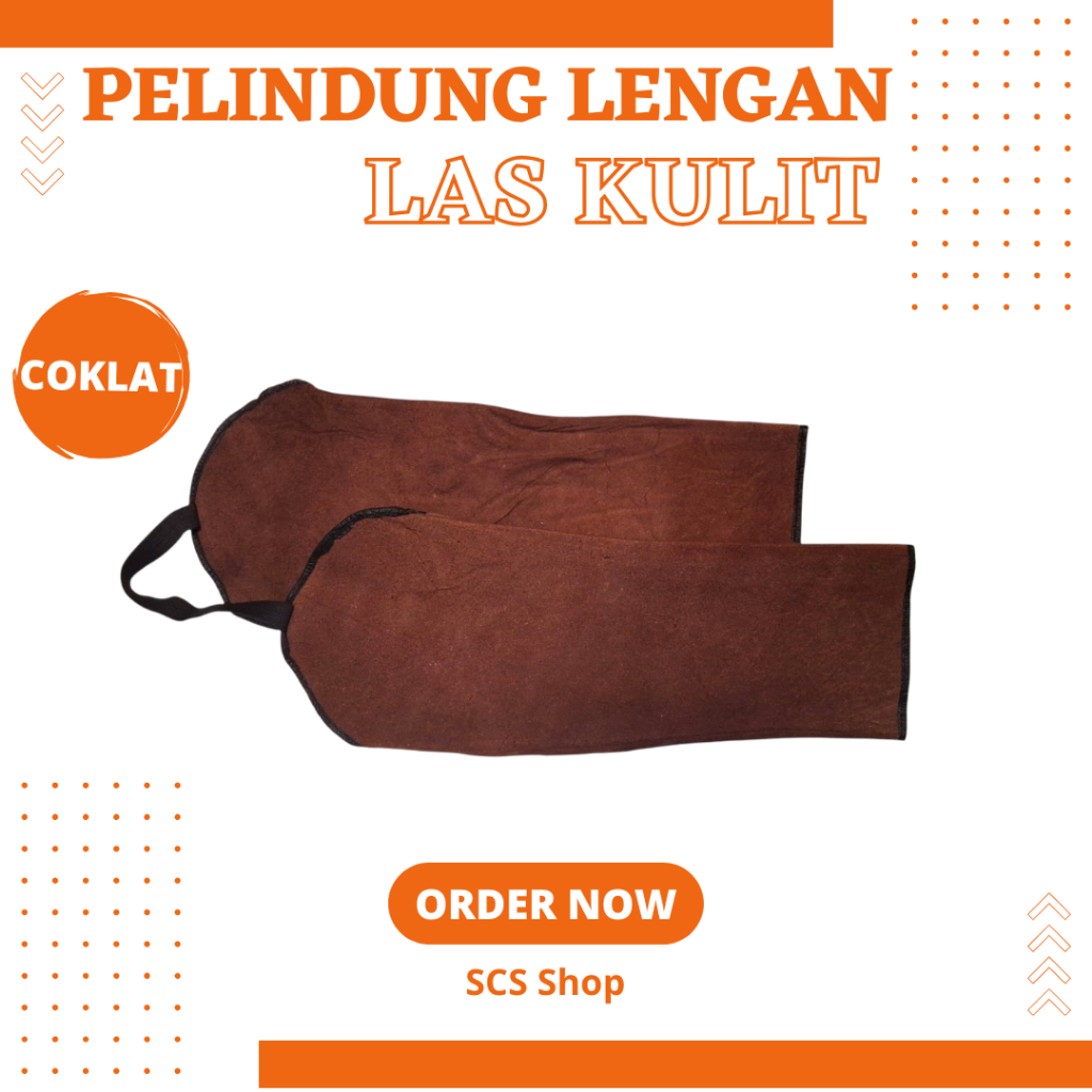 Arm Lengan Kulit Las Anti Panas / Apron lengan Kulit Las / Pelindung Lengan Kulit Pengelasan