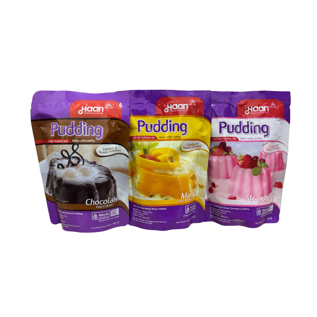 

Haan Pudding Coklat – Mango – Strawberry 145gr – Instant Pudding Mix