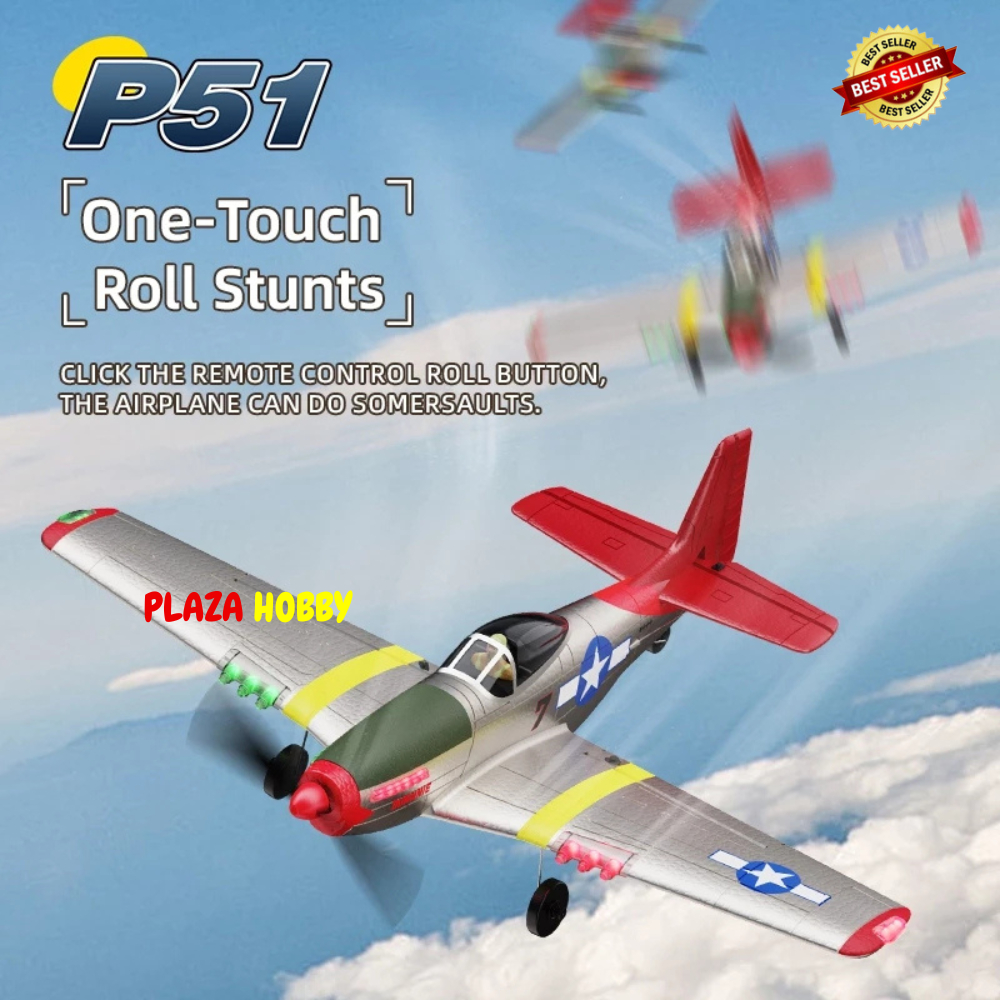 pesawat rc BM26 4CH 6-axis gyroscope P51 mustang fighter rc airplane glider RTF