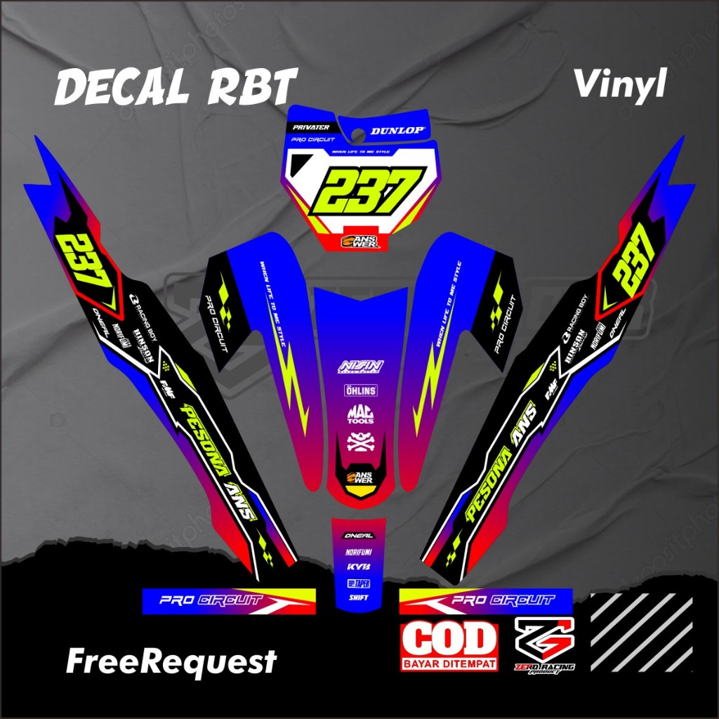 DECAL RBT BODY JUPITER YAMAHA VEGA NEW FULL BODY DEKAL STICKER STRIPING TERBARU