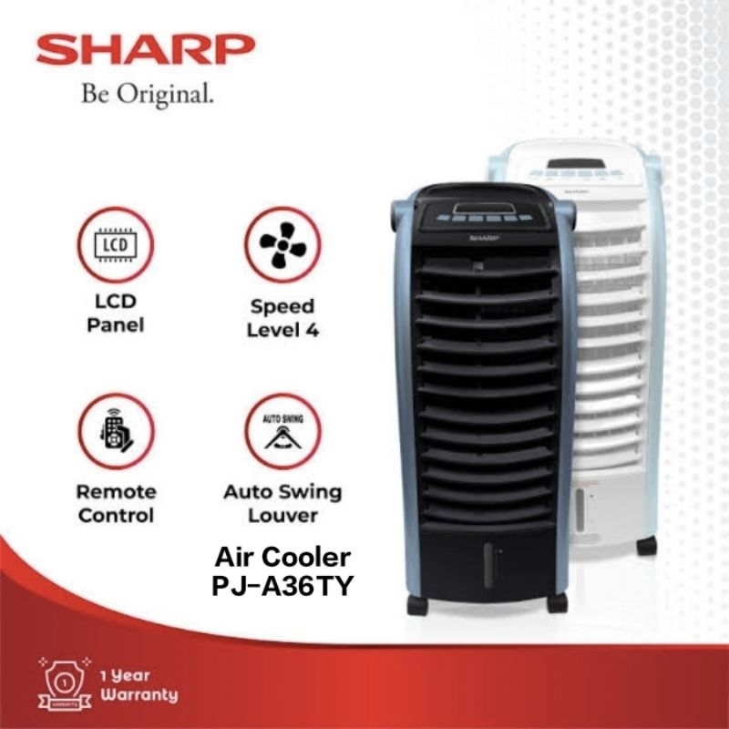 Air Cooler Sharp Berdiri PJ A36TY Dengan Remot control 65 Watt Kapasitas 6 Liter