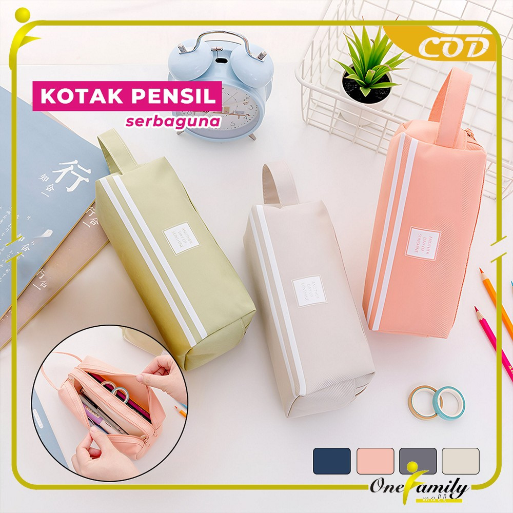 

EC ONE-A80 Tempat Alat Tulis Perlengkapan Sekolah 2 Sisi Dompet Pensil Stationery / Kotak Pensil Tempat Bolpen Pen Make Up Pouch Kosmetik Travel