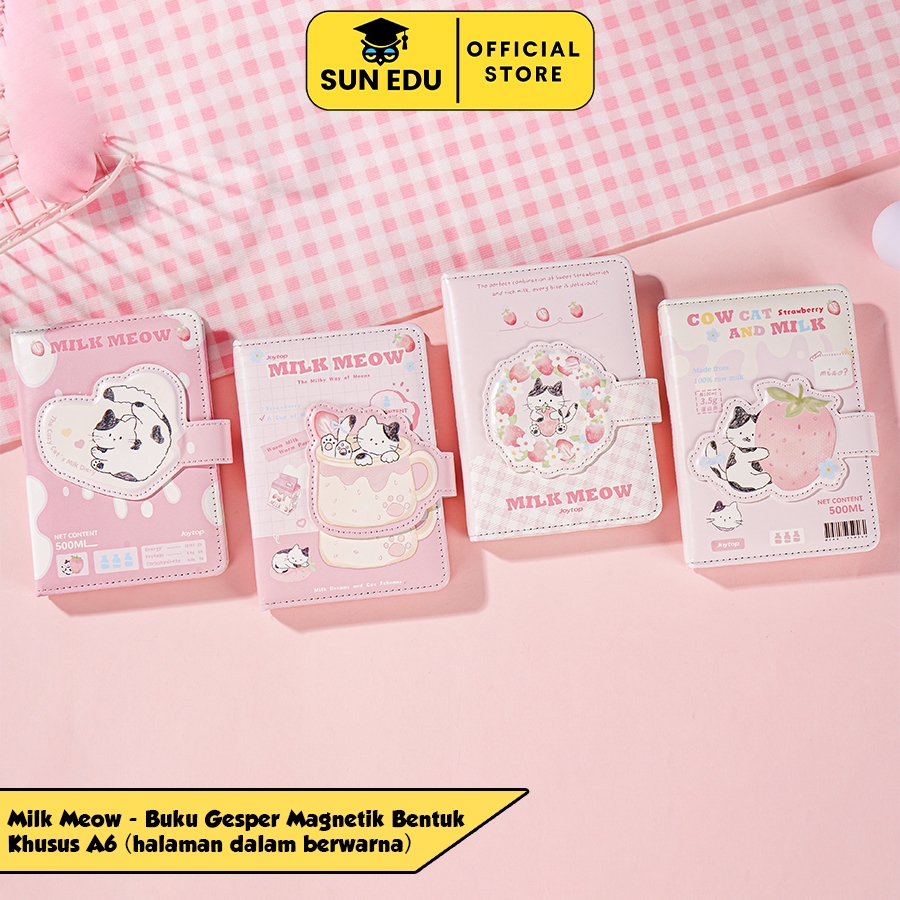 

Buku Agenda Catatan Kantor Jurnal Pink Magnet A6 / Jurnal Tutup Maghnet Notebook Cute Milk Meow