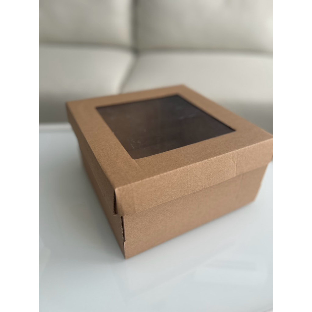 Box Kue Corrugated Mika 22x22x12cm / Cake Box/ Box Kue Tart Lapis