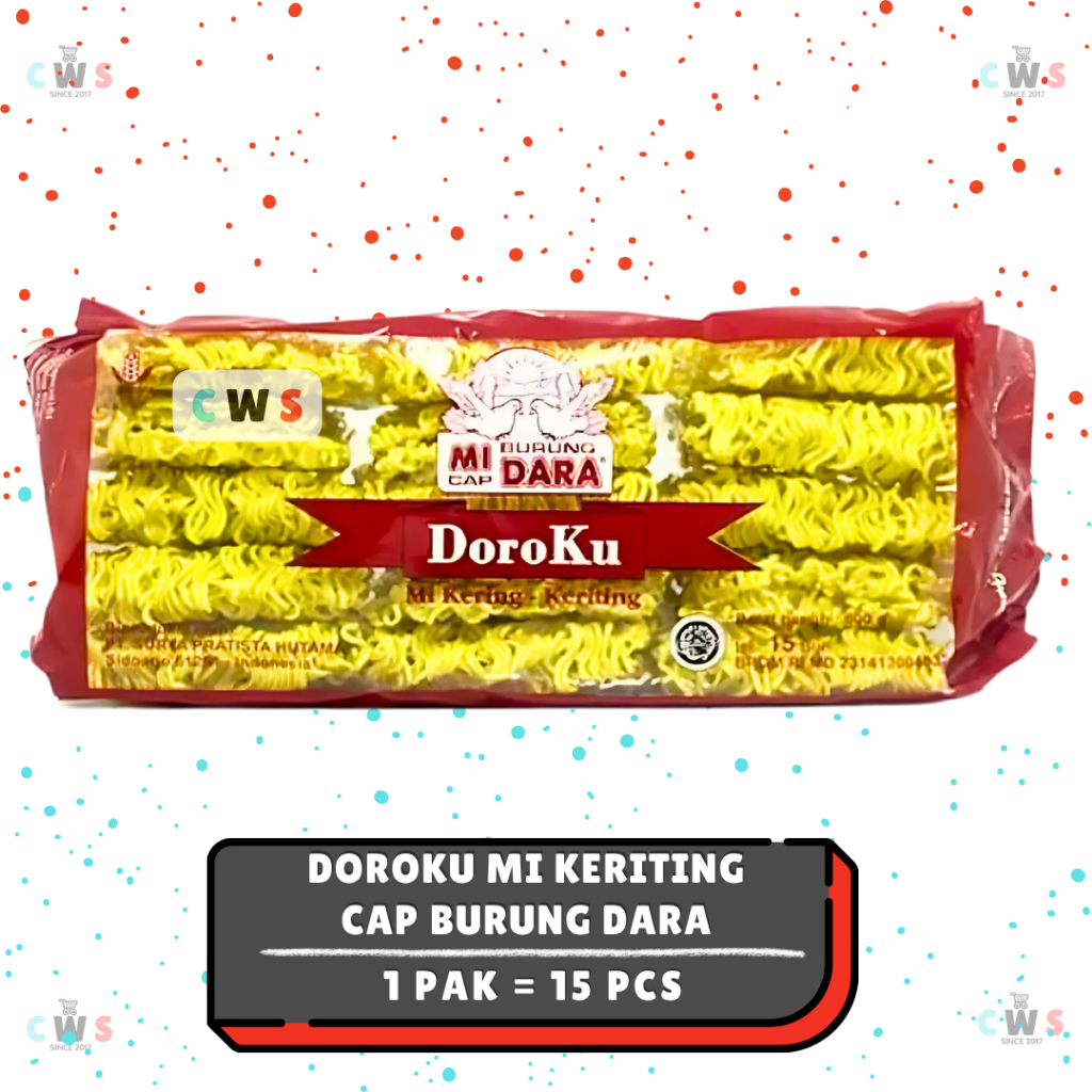 

Mi Kering Keriting DOROKU Mie Cap Burung Dara - 1 Pak / 15 Keping