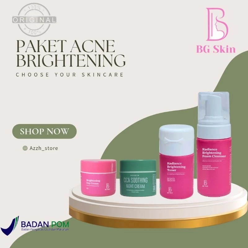 Bg Skin Beauty Glow Paket Acne Brightening Luxury ( Malam Acne cica)