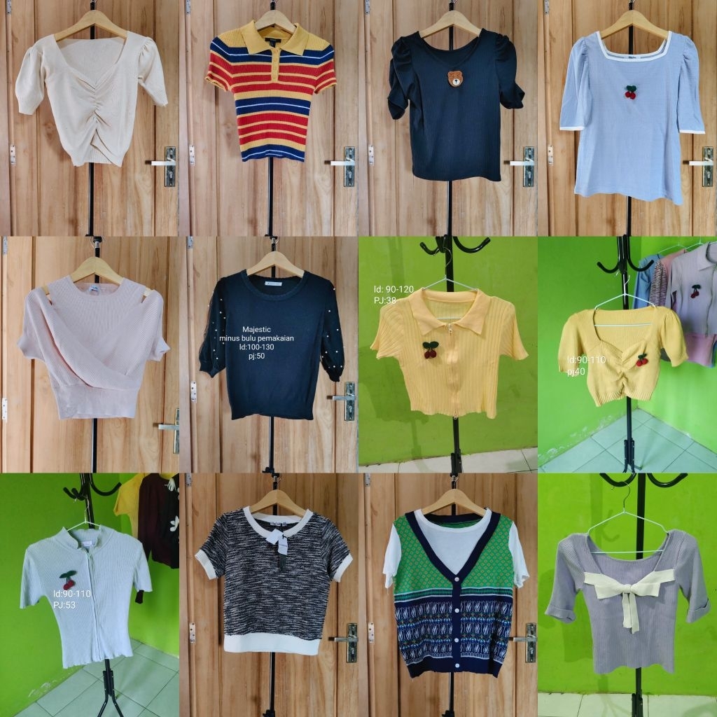 rajut lengan pendek, grl, ingni, full brand