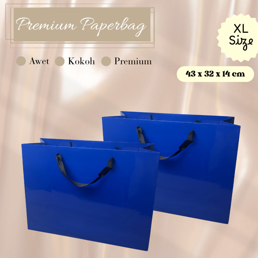 

(COD) PaperBag Premium XL Size Bahan Tebal 43x32x14 cm