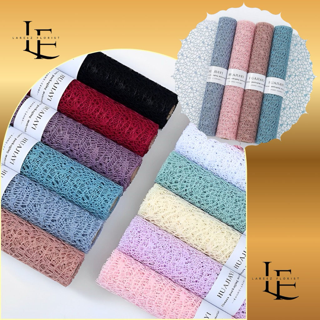 

[1 Rol SIZE 50 CM X 5 YARD] Jaring Warna Pembungkus Bunga Gulung Cantik