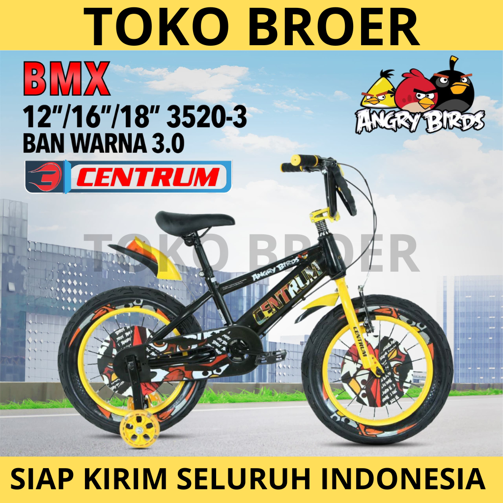 Sepeda Anak Laki BMX CENTRUM 3520 Angry Bird Ban Jumbo 3.0 Uk.12 16
