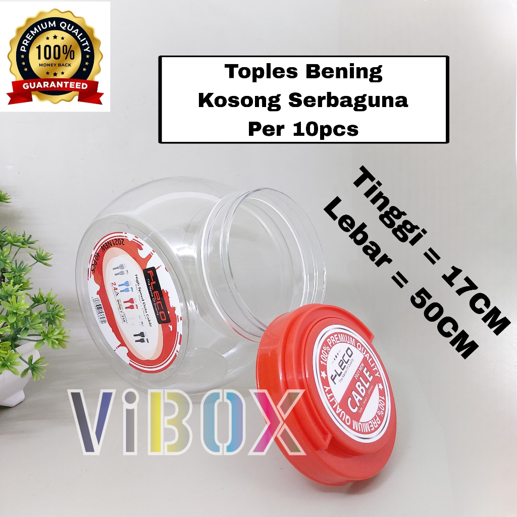 

( 10Pcs ) Toples Bening Kosong Kabel Data Fleco T-338 Toples Bulat Kosong Wadah Penyimpanan Kapasitas Besar Serbaguna [SR]