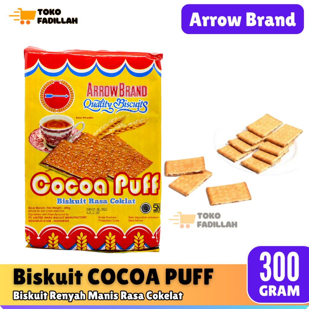

UBM Arrow Brand Cocoa Puff 300g - Biskuit Manis Lezat Rasa Cokelat