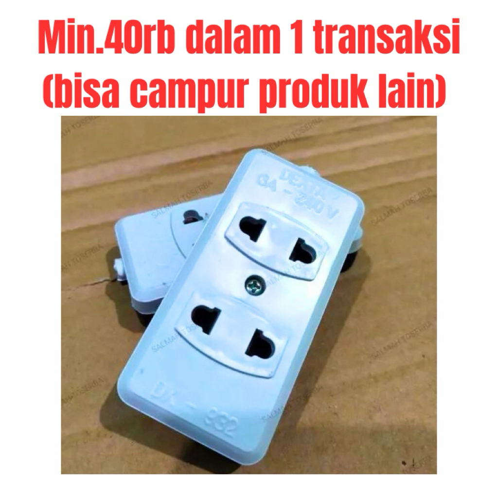 Terminal Stop Kontak Colokan Listrik 2 Lubang Gepeng Dexta DX 932