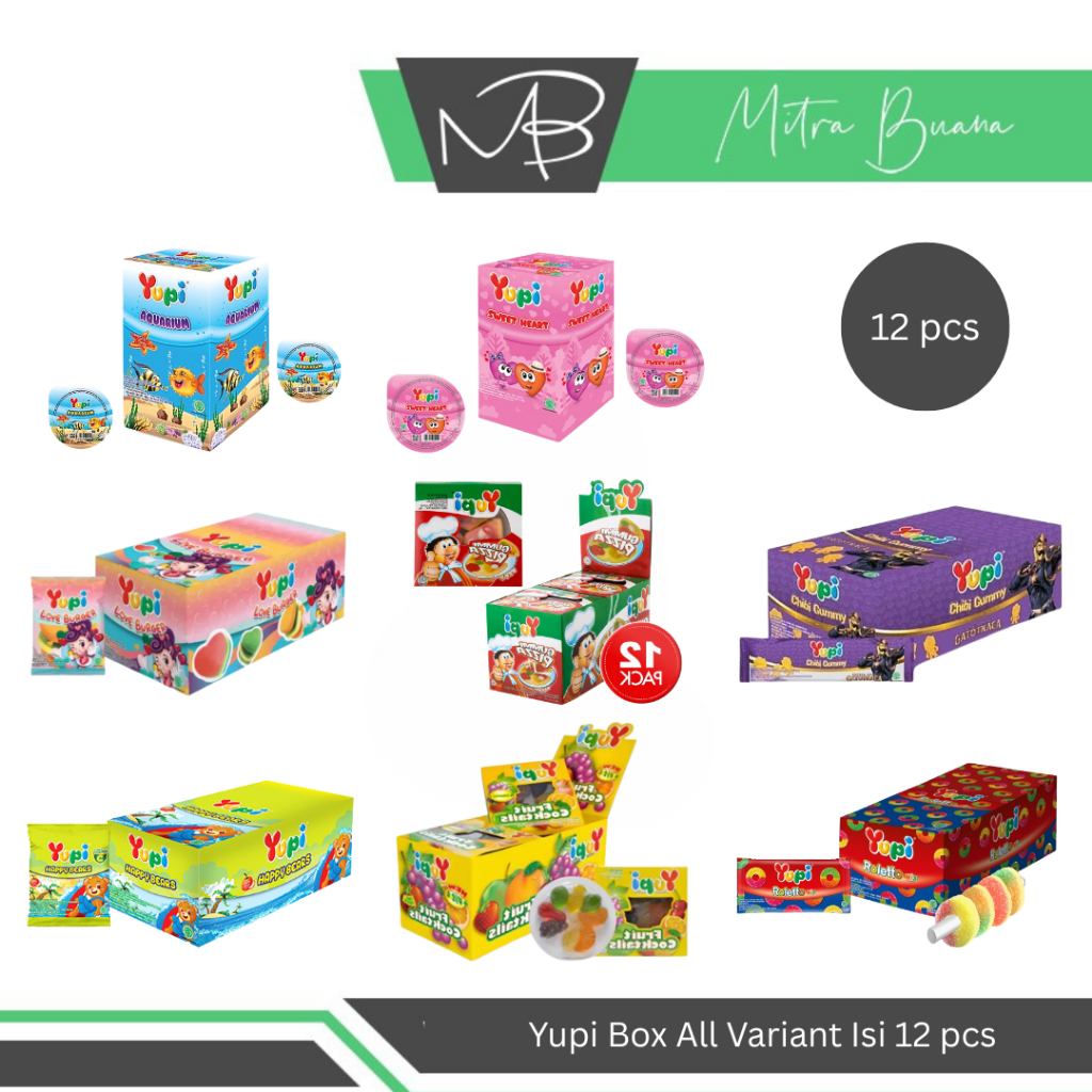 

Yupi Box Isi 12 Pcs All Varian - Permen Kenyal Original Aneka Rasa Enak Murah