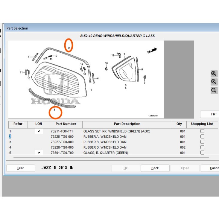 karet kaca bagasi honda jazz ge8 2008 2009 2010 2011 2012 2013 ori