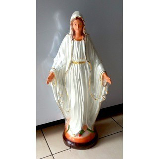style_in - Patung Bunda Maria 60 cm (Tangan Terbuka Putih Mutiara & Loudres)