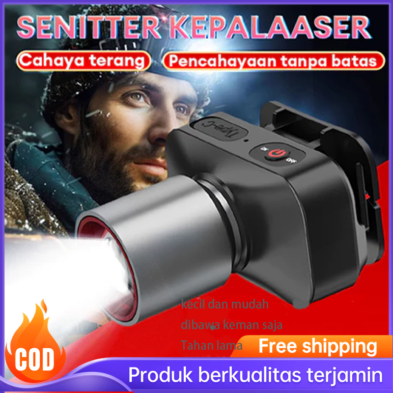 Senter Kepala Cahaya Maksimal Plus RechargePro dengan USB Fokus & Penyebaran Zoom 1000Lumen/SENTER K