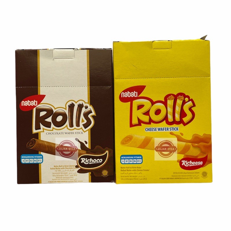 

Nabati Roll Mini Richeese Wafer Stik 110G 1 Box Isi 20 Pcs Cokelat Keju All Variant