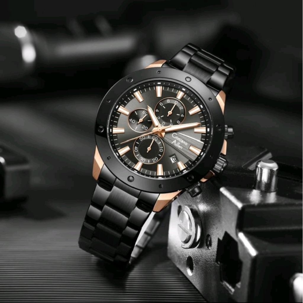 BUY 1 GET 1JAM TANGAN PRIA ORIGINAL CRISTIANO AILLEN CHRONO AKTIF SEMUA 8897