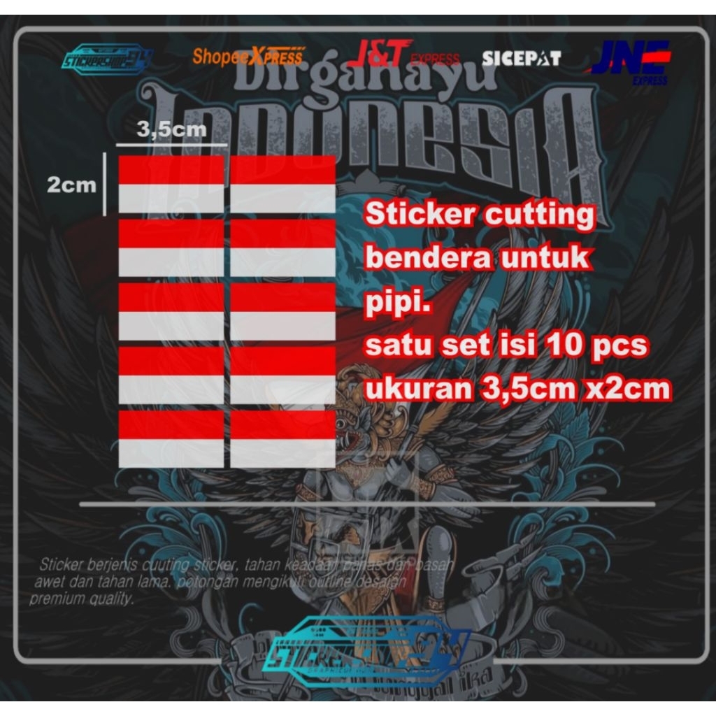 

stiker bendera untuk pipi isi 10pcs