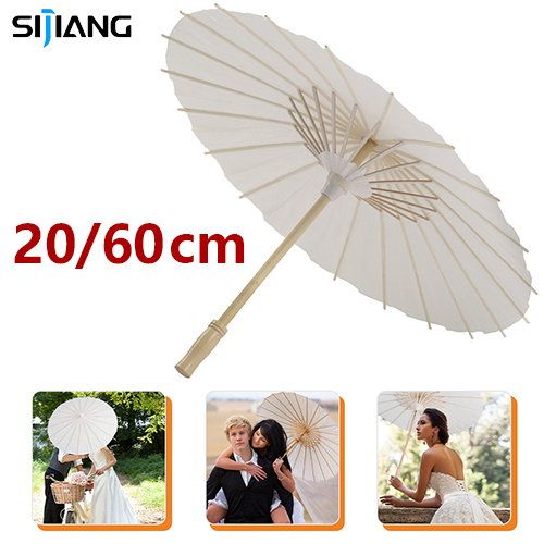 

SIJIANG Payung kertas DIY Ppayung lukis 20/60CM Diameter Putih Payung Lukis Polos