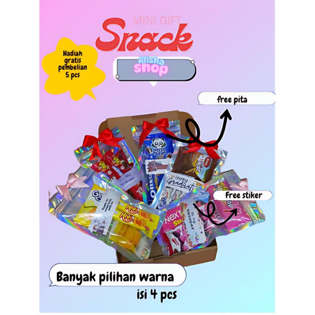 

Gift Box Mini Snack | Jajanan | Hampers Snack | Hadiah ulang tahun |Hadiah Anniversary | Hadiah Acara