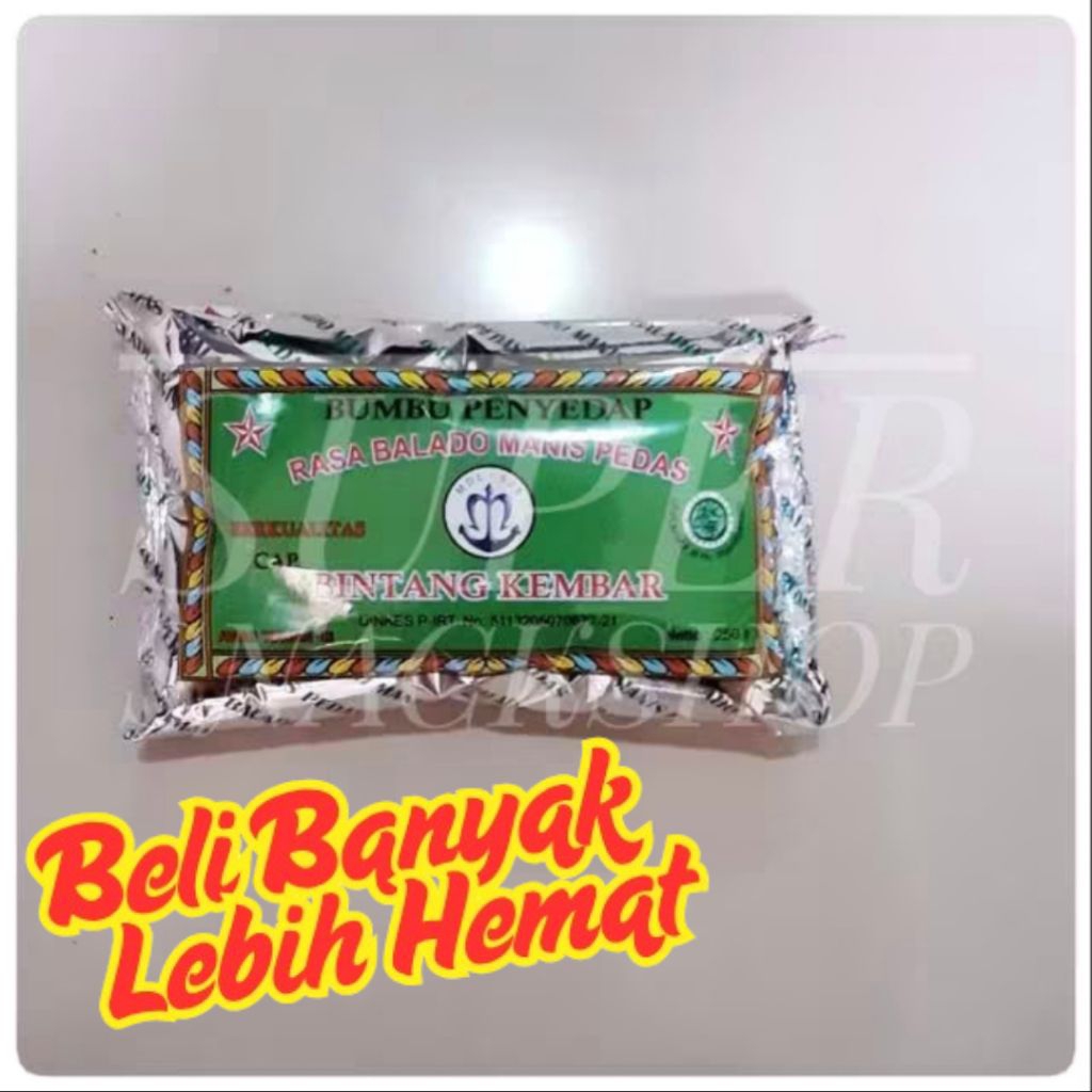 

BUMBU TABUR INSTANT / BUMBU MASAK ATOM BINTANG KEMBAR / ATOOM TABUR BUBUK BALADO 250 GR