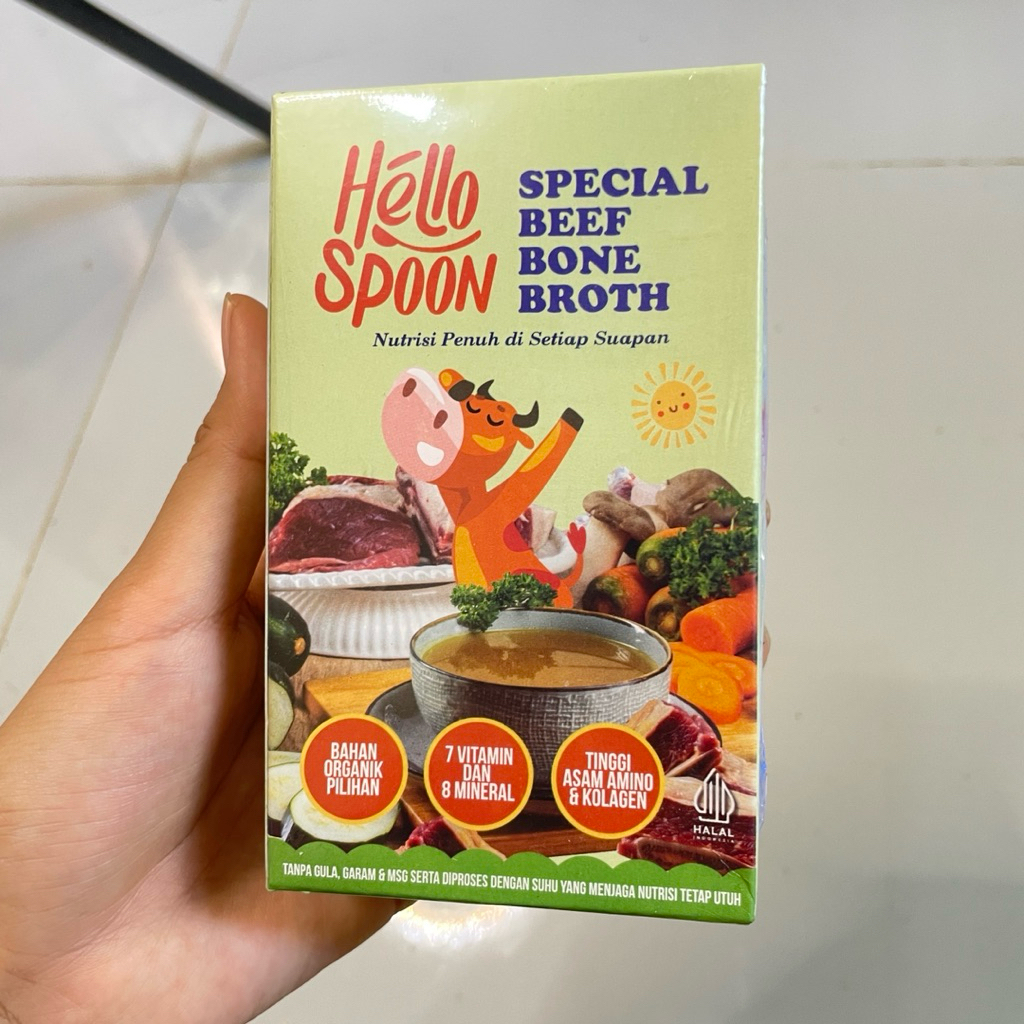

Hello Spoon - Beef Bone Broth 1 kotak isi 5 - Penambah Nafsu makan, Kaldu Tulang Sapi, Alami 100% Non MSG
