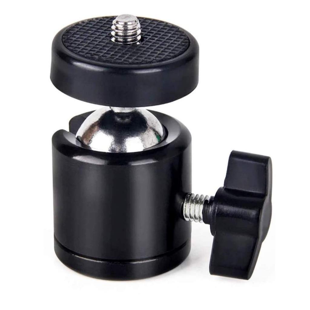 Adaptor Dudukan Hot Shoe Kamera  Bola Mini Putar 360 Derajat Kepala Sekrup Tripod 1/4 untuk Kamera