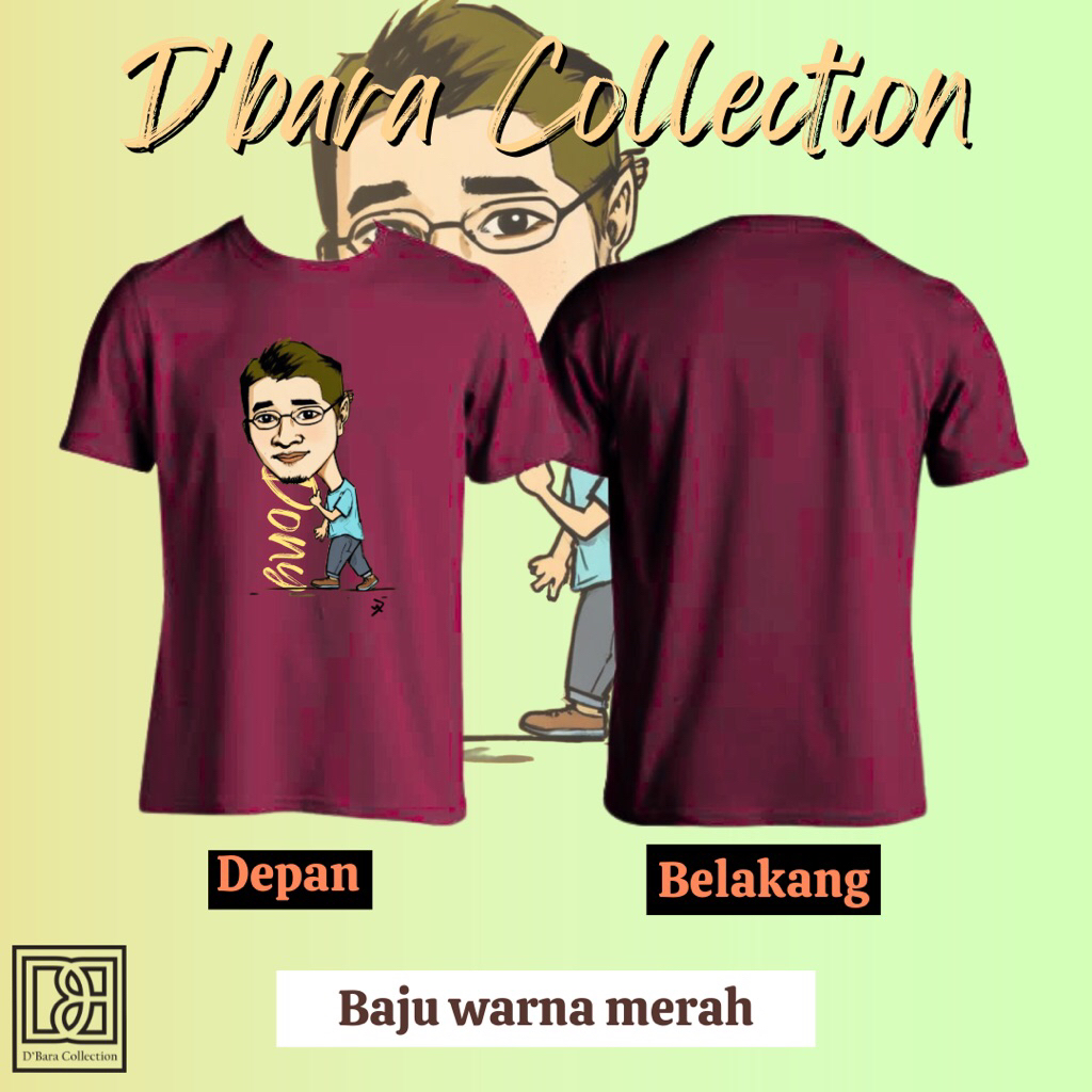Custom Kaos Karikatur Diri Sendiri Free Design