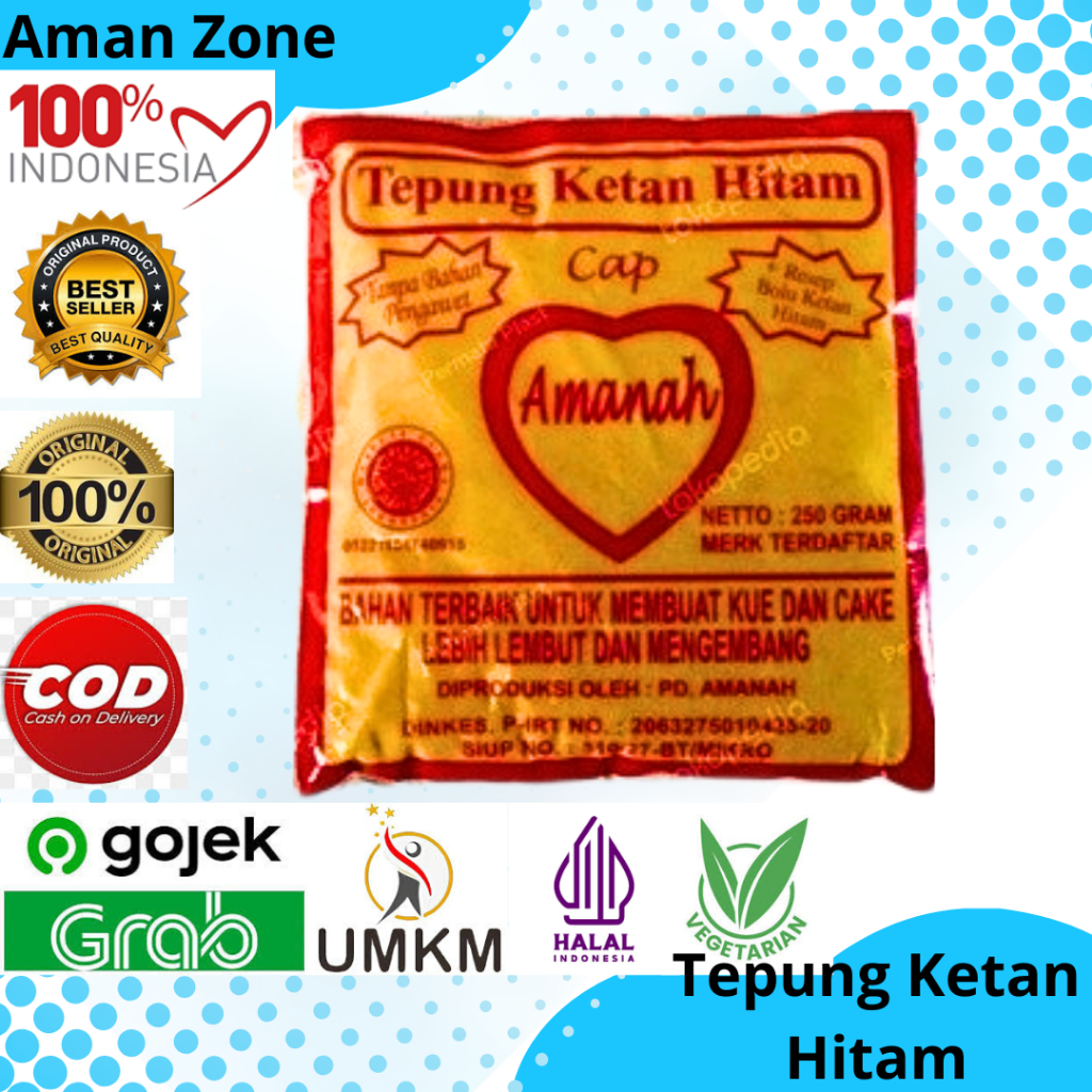 

Tepung Ketan Hitam Amanah & Ketanku Netto +/- 250 Gram Asli
