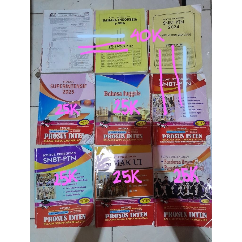 preloved bekas buku prosus inten 2023/2024/2025