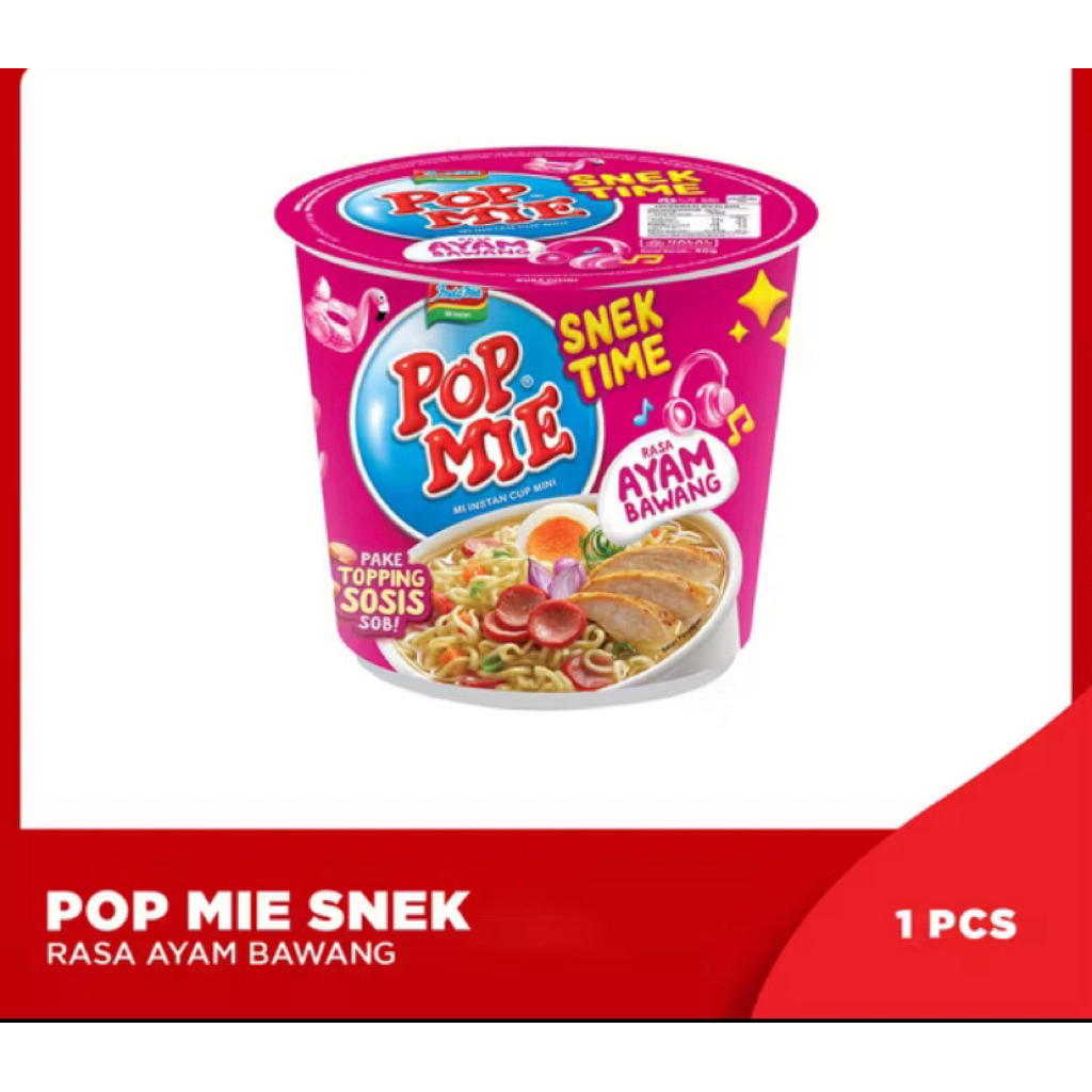 

Pop Mie Snek Ayam Bawang 40g – Mie Mini Pakai Topping Sosis, Bikin Ngemil Makin Seru!