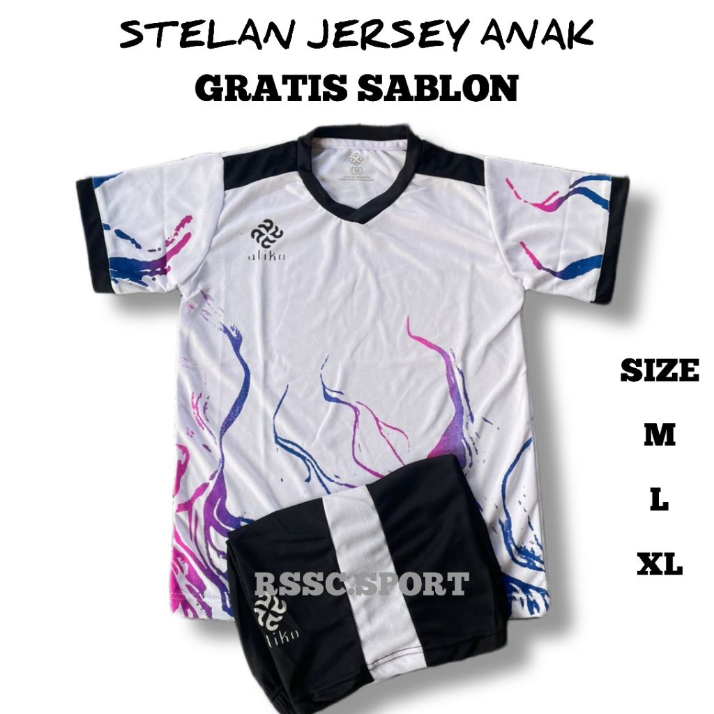 Free Sablon Nama Nomor Stelan Jersey Bola Anak Bola Futsal Volly Putra Putri