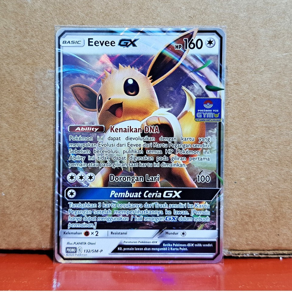 Eevee GX 132/SM-P Exclusive GYM Promo Foil Sun & Moon Pokemon TCG Card Indonesia Original