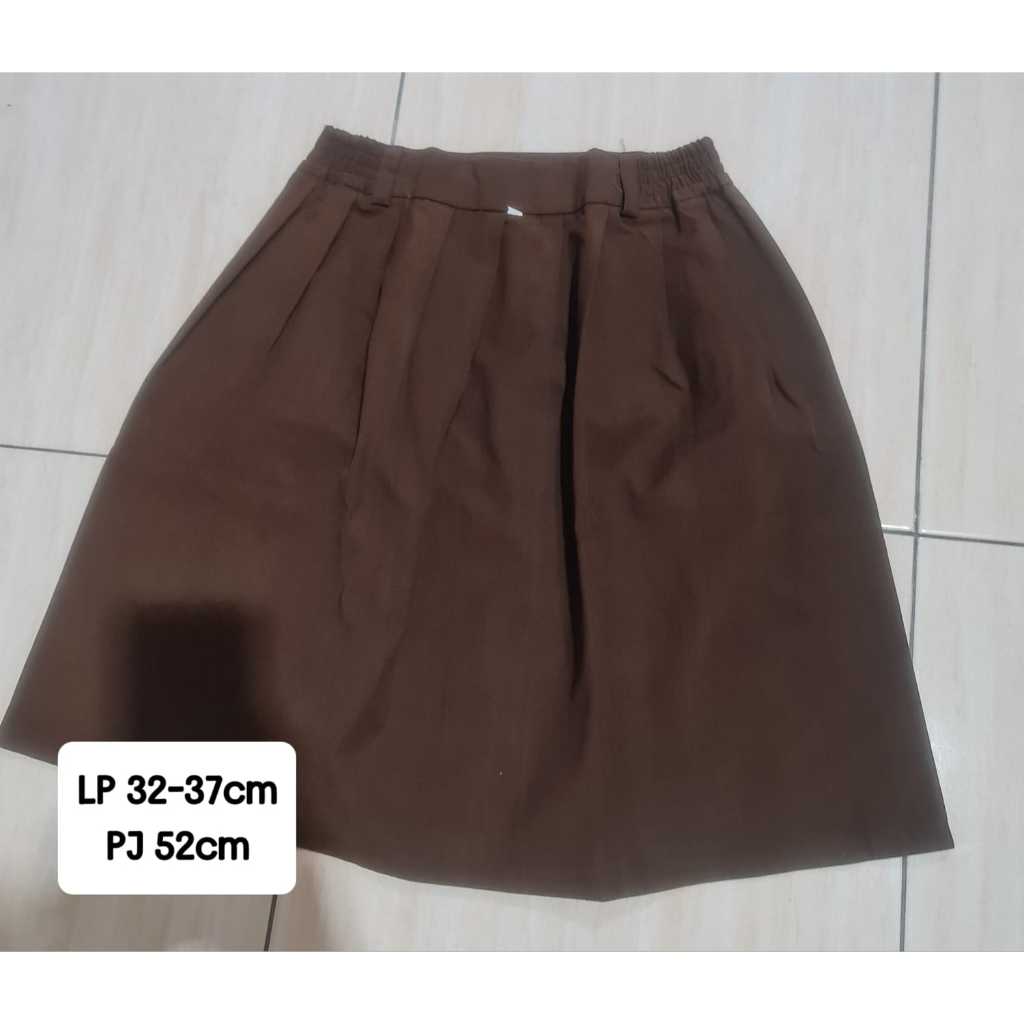 BEKAS Rok Coklat Seragam Sekolah Pramuka Anak Perempuan Cewek SMP SMA