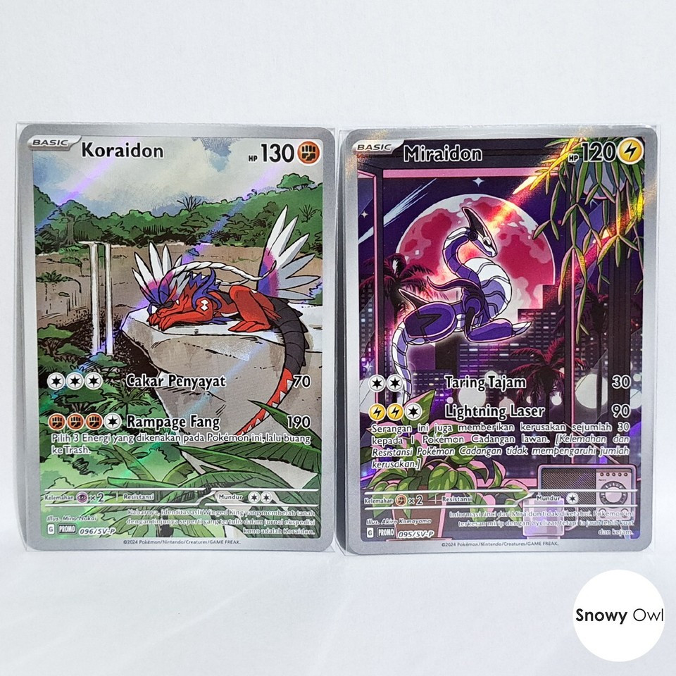 Miraidon 095/SV-P Koraidon 096/SV-P AR Harta Berkilau Shiny Treasure EX Promo Foil Pokemon TCG Card 
