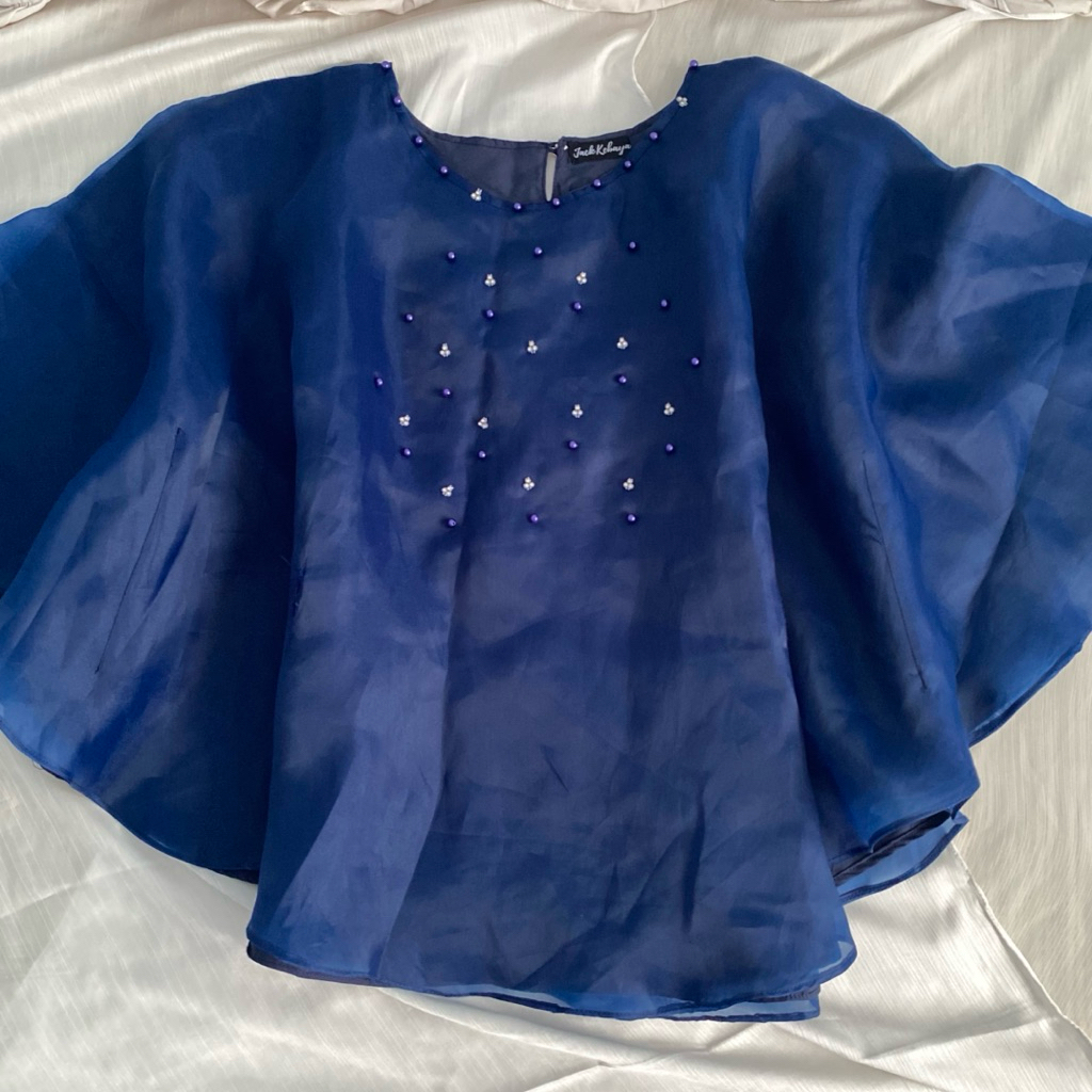 (preloved) Kebaya Organza Biru / Kebaya Modern